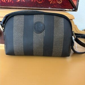 Authentic FENDI Zucca Peguin Stripped Pattern Crossbody